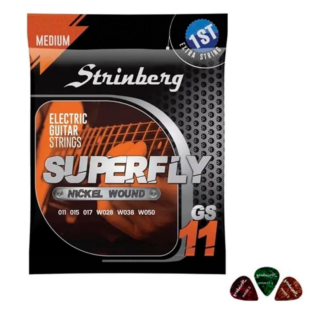Jogo De Encorodamento Para Guitarra 011 Strinberg Gs11