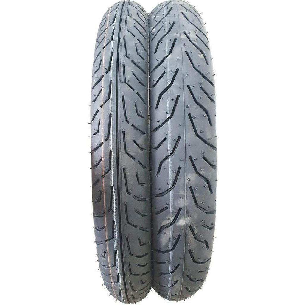 Par Pneu Moto Vipal 80/100-18 + 90/90-18 St600 Titan Fan Ybr Dianteiro + Traseiro