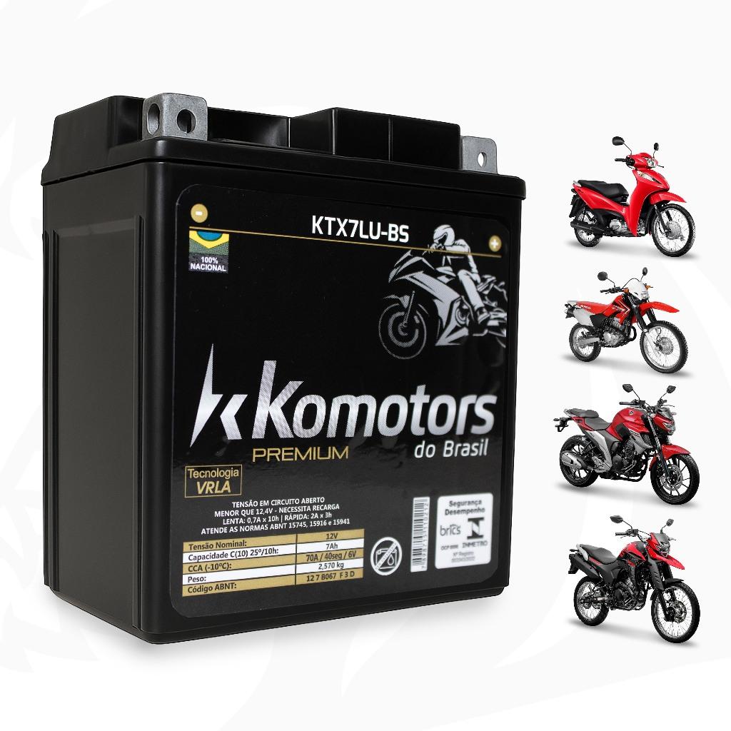 Bateria Moto 12v 7ah Twister Tornado Falcon Cb 300 Fazer Komotors (gel Selada)