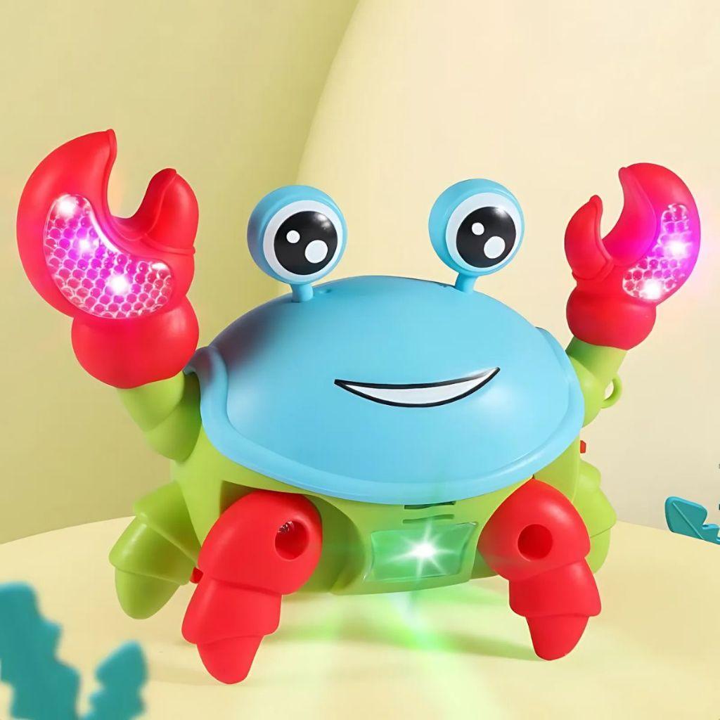 Caranguejo Musical Fujão Luz E Som Brinquedo Divertido Dança Carangueijo Movimento Luz