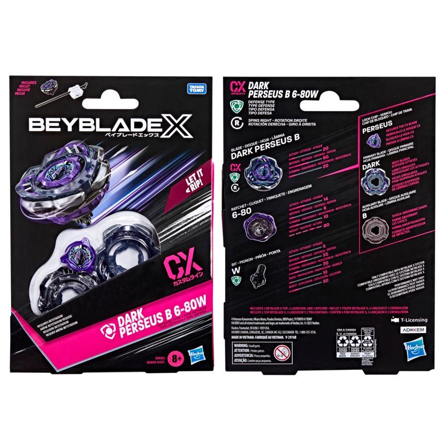 Beyblade X 2.0 Kit Com Lançador Dark Perseus B 6-80w - Hasbro G1680