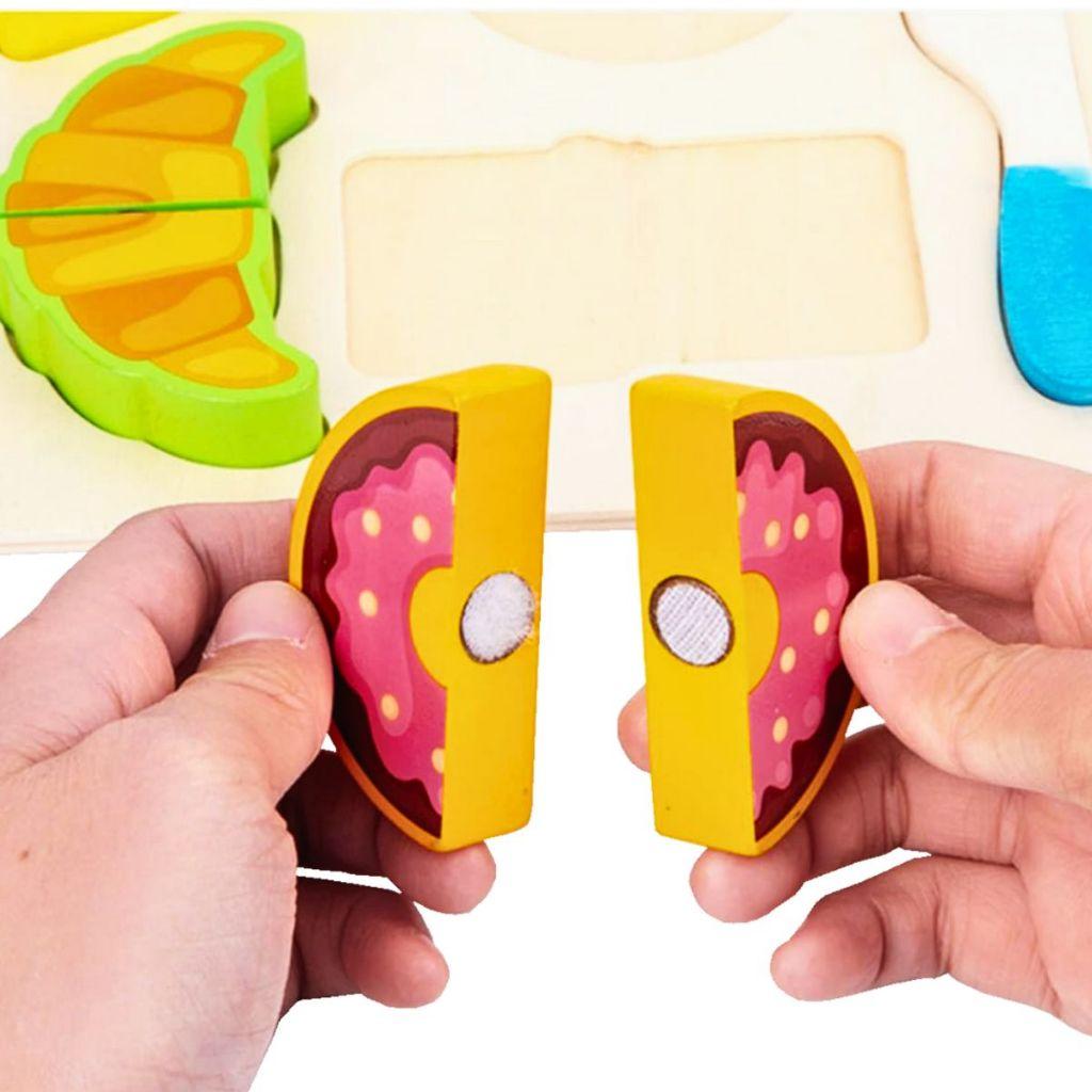 Brinquedo Mdf Corta Frutas Legumes Doces Crec Brinquedos De Cozinha Corta Crec Velcro Frutas Madeira