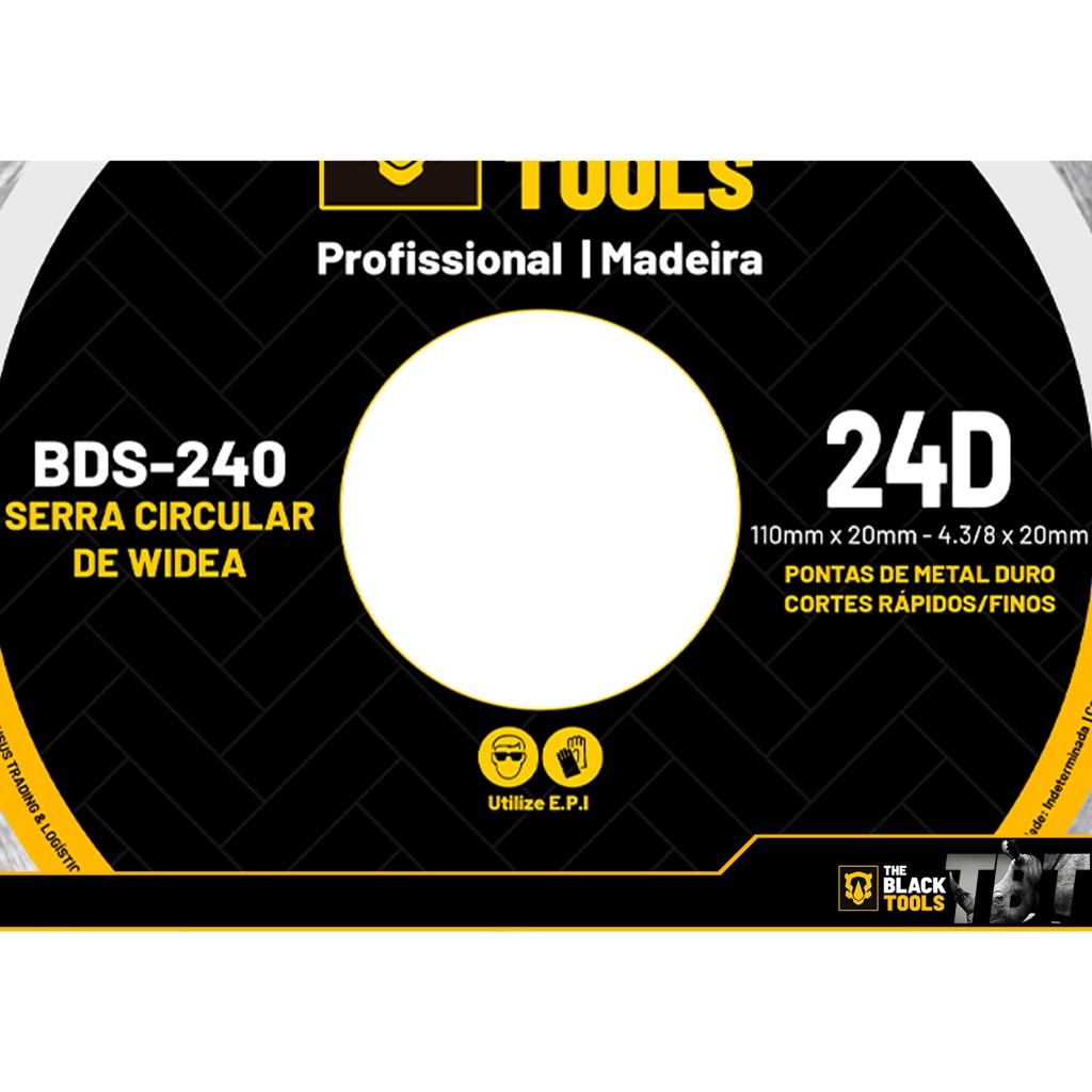 Kit 3 Discos De Serra Circular 24 Dentes Para Madeira 110mm 4.3/8 Pol Marcenaria The Black Tools
