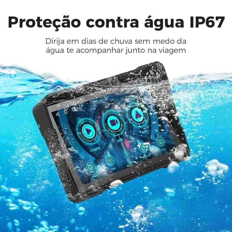 Central Multimídia Motocicleta Universal Android Auto Carplay Bluetooth USB Sd First Option 528