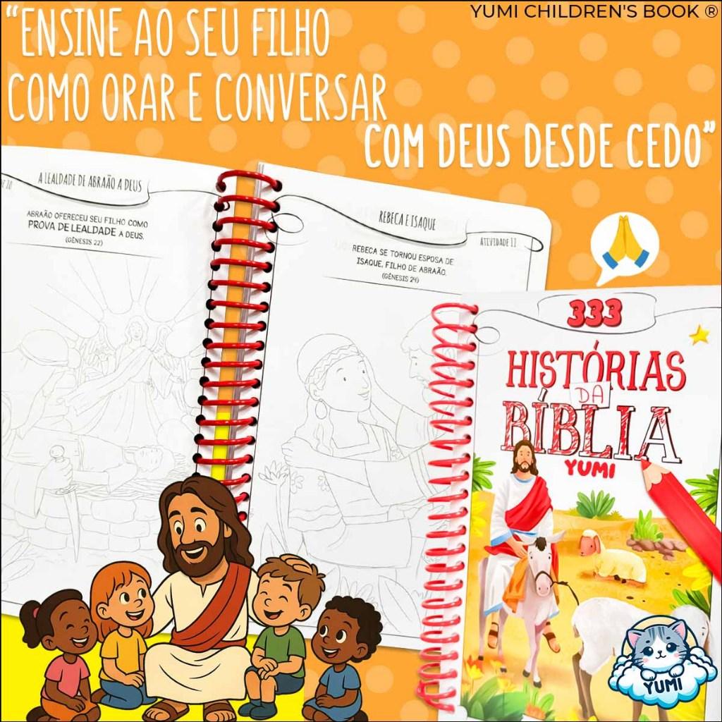 Livro De Colorir 333 Histórias Da Bíblia Para Colorir Caderno De Desenho Pintura Espiral