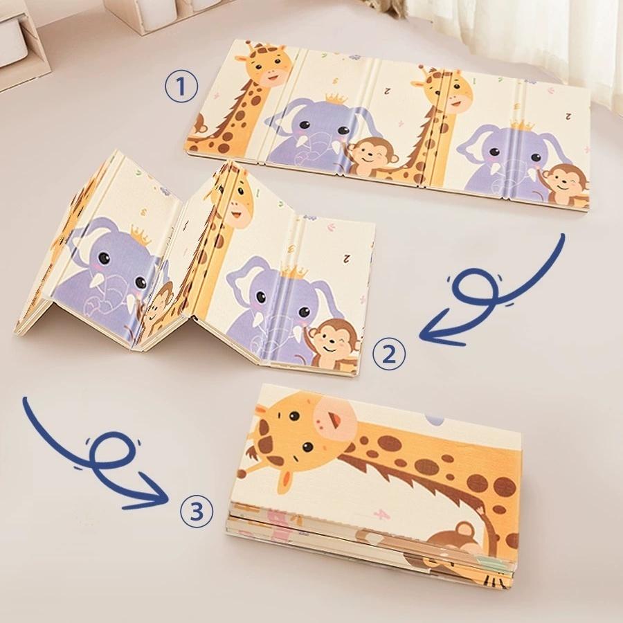 Tapete Dupla Face Bebê 180x200 Diversão Educativa E Cantinho Do Descanso -S13