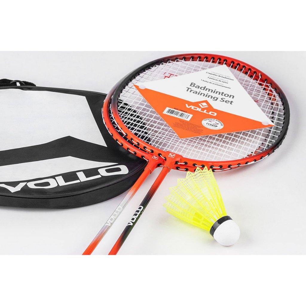 Kit Badminton Com 2 Raquetes E 3 Petecas Vollo