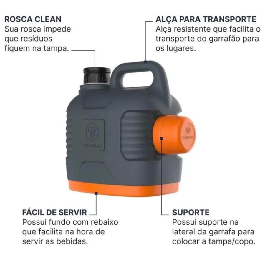 Garrafão Térmico 5L Supertermo Quente Frio Bebida Gelada 10H O Mais Vendido - Termolar 5 Litros