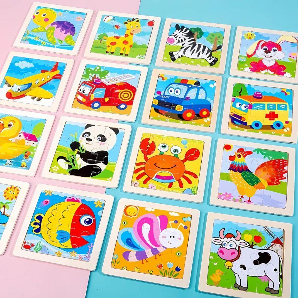 Quebra Cabeça Infantil Montar Brinquedo Encaixe Divertido Animais Fundo Do Mar Mdf