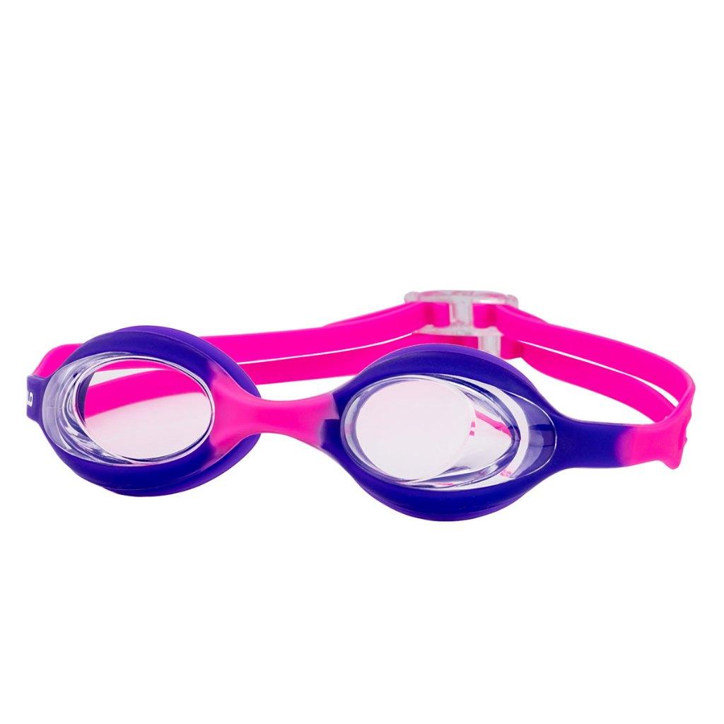 Kit De Nataçao Infantil Óculos Giant Dolphin E Touca De Silicone Rosa Vollo