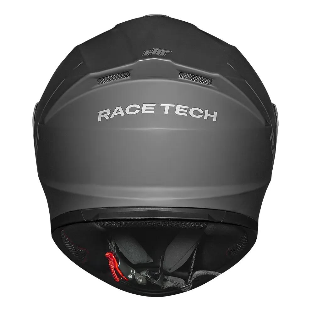 Capacete Masculino Integral Fechado Esportivo Spoiler Moto Motoqueiro Motociclista Racetech Hit Monocolor Titanium Fosco