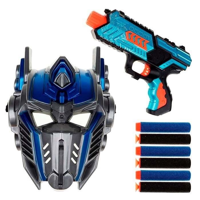 Lança Dardo Masked Shooter Dartz Transformers Com 6 Dardos E Mascara Robo - Art Brink
