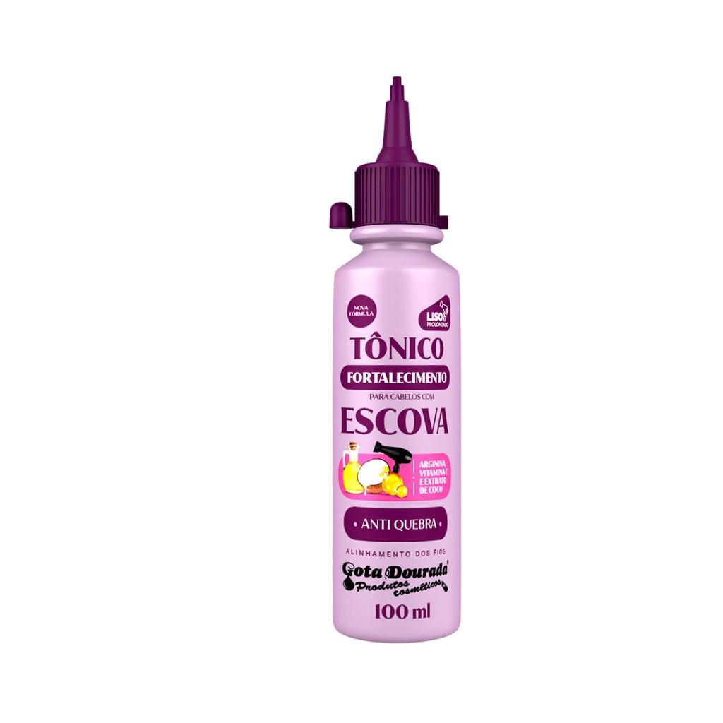 Kit Tônico Escova + Tônico Milagroso Gota Dourada