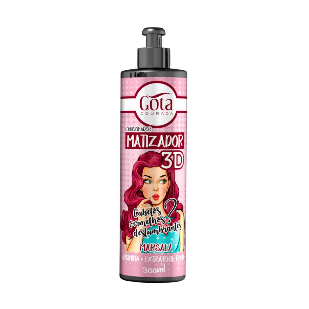 Matizador Condicionador 3D Marsala Gota Dourada 300 Ml