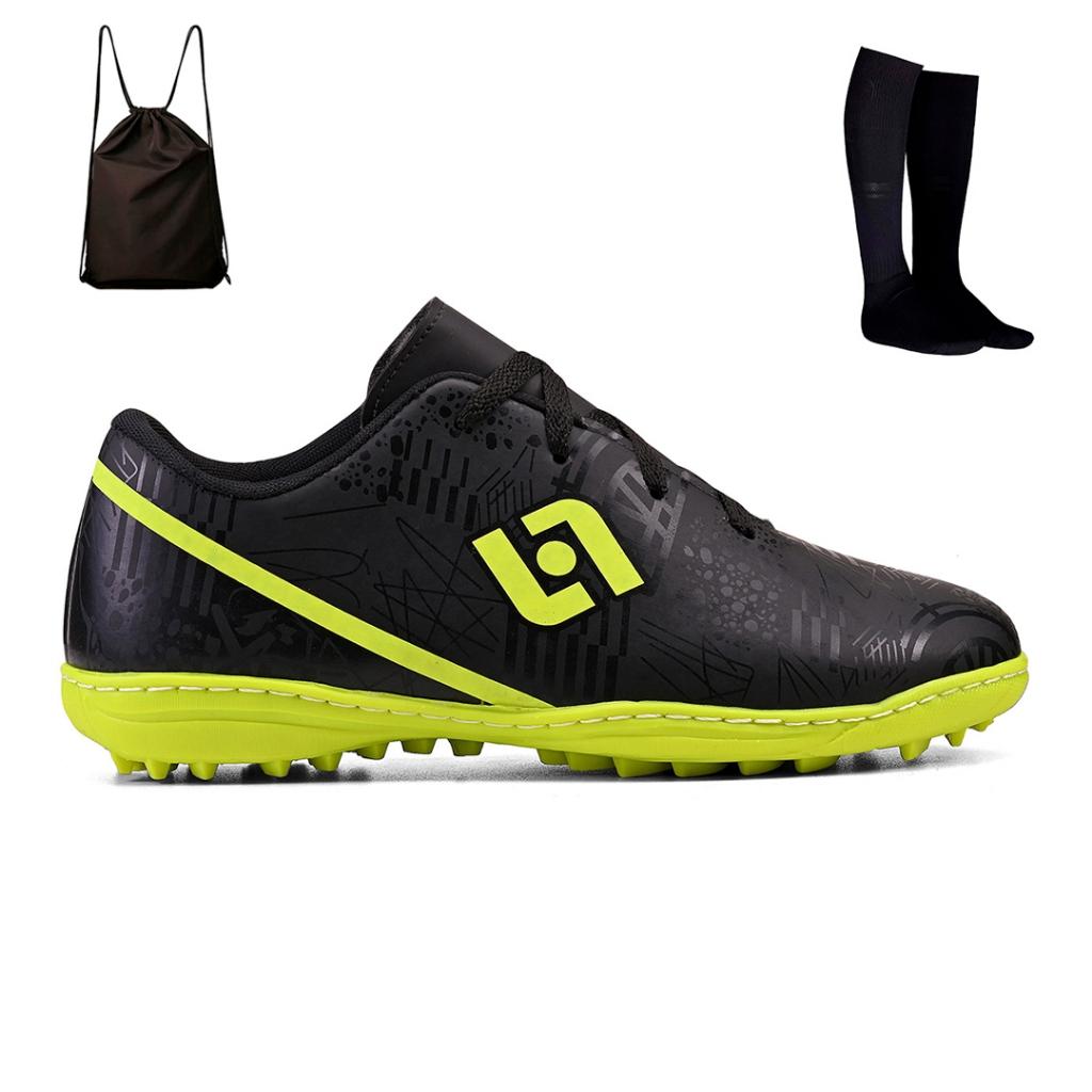 Kit Chuteira Masculina Society Campo Sintetico Futebol Costurada + Mochila E Meiao