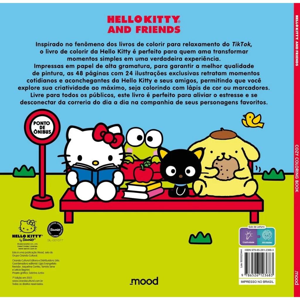 Livro De Colorir Hello Kitty Cozy Coloring Book 48 Pág - Azul
