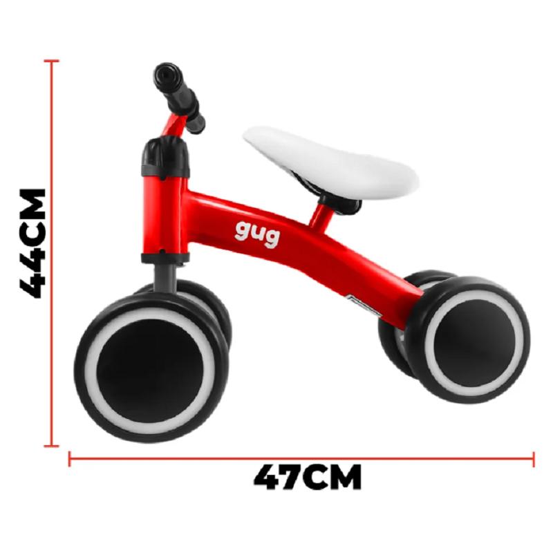 Bicicleta Equilíbrio Infantil Andador Sem Pedal 4 Rodas Bebê Gug