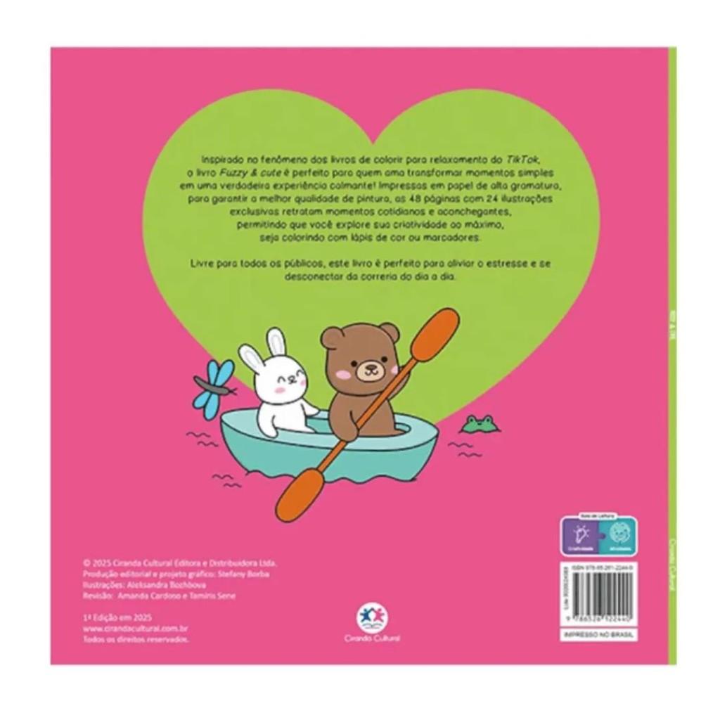 Livro De Colorir Fuzzy And Cute Capa Flexivel