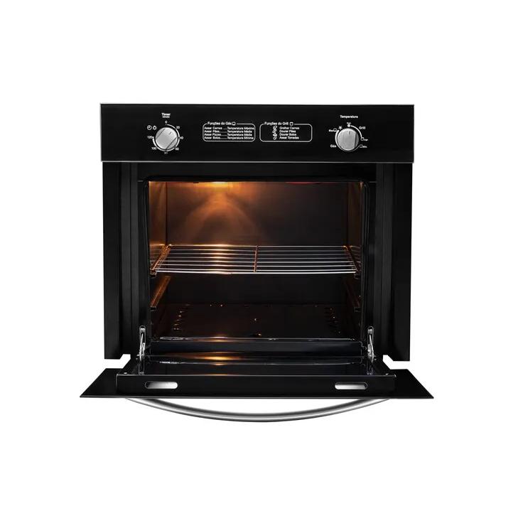 Forno A Gás De Embutir Stelar Napoli 46L Preto Glp Ou Gás Natural Gn