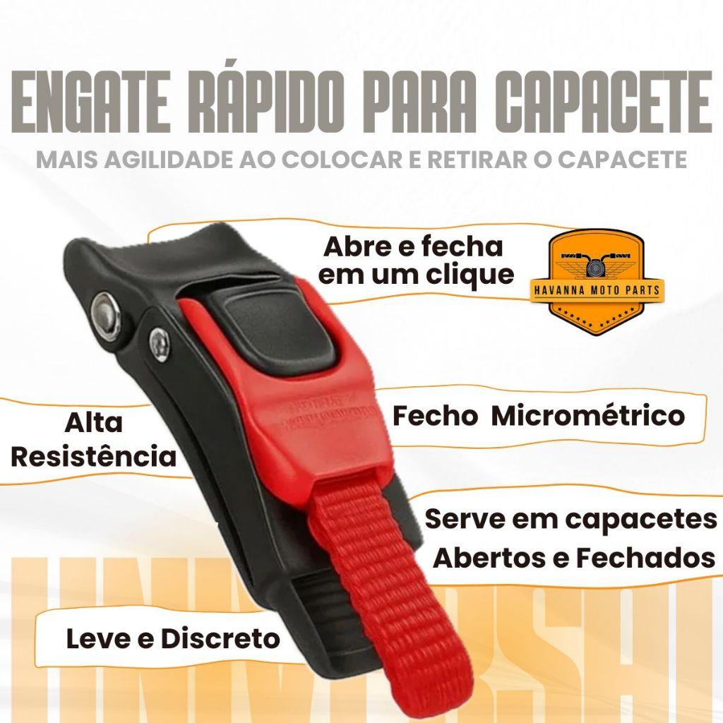Fivela Engate Rápido Capacete Micrométrico Jugular Universal
