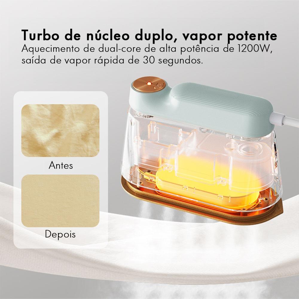Gaabor Ferro A Vapor Portátil Em Aço Inoxidável Resistente Alta Temperatura 1200w Hm-m01a