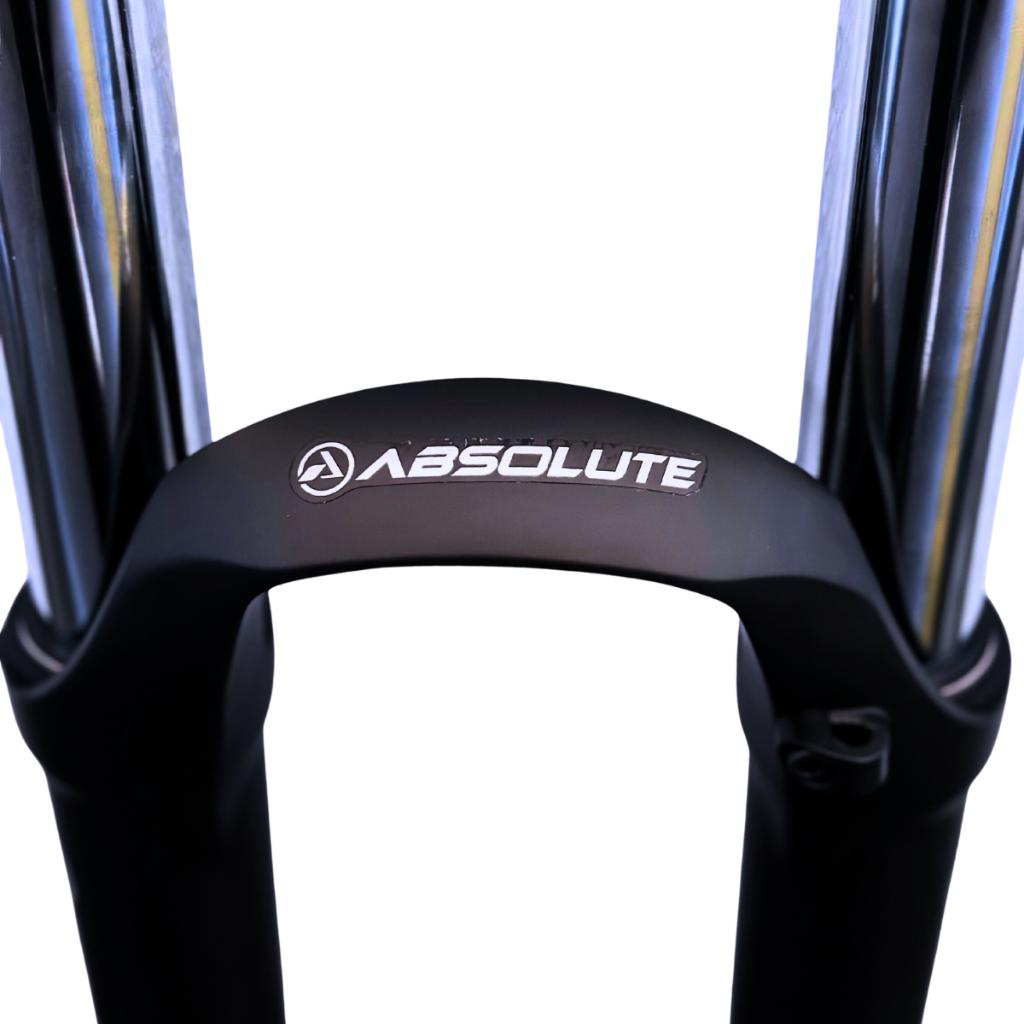 Suspensão Absolute Brutus Fr - Aro 26/Curso 150mm/Espiga Reta/Mola/Eixo 9MM - Preto