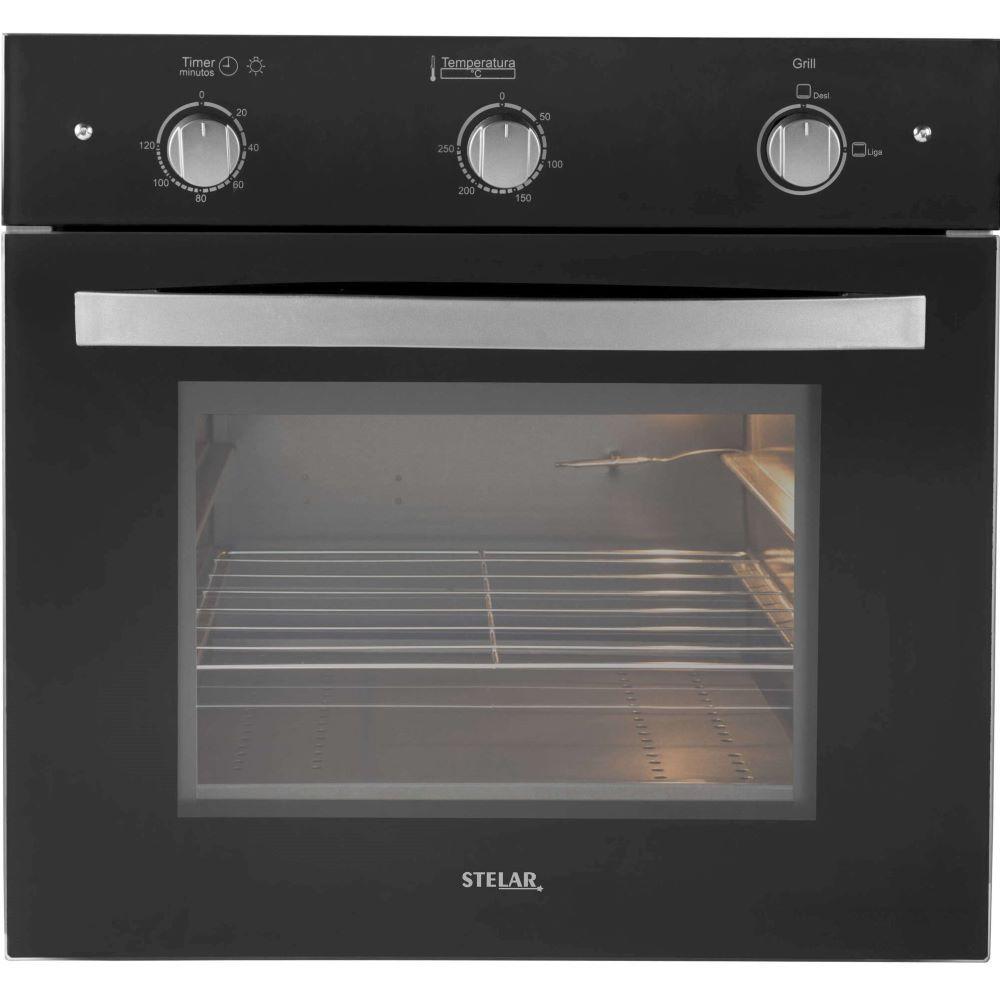 Forno Elétrico De Embutir Stelar Âmbar De 55 Litros Preto
