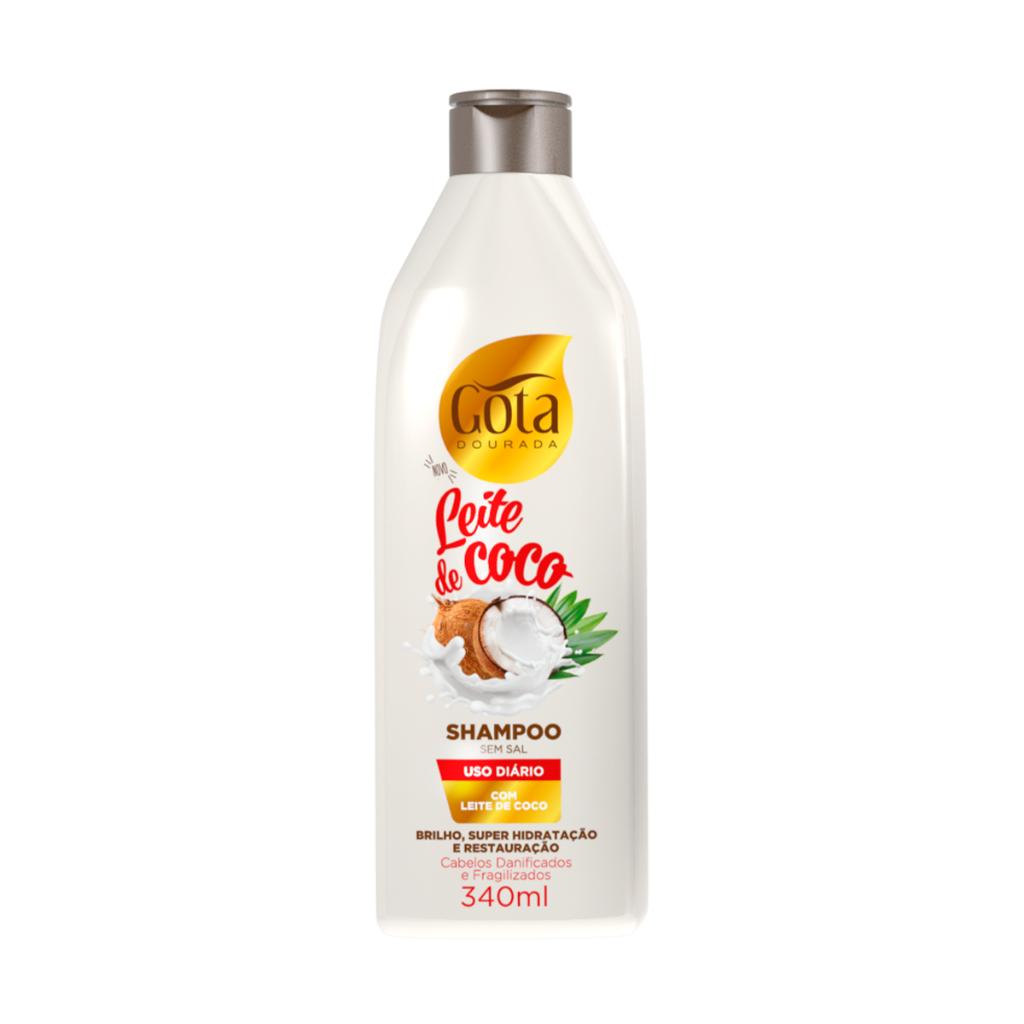 Shampoo E Condicionador Leite De Coco Gota Dourada - 340ml Cada