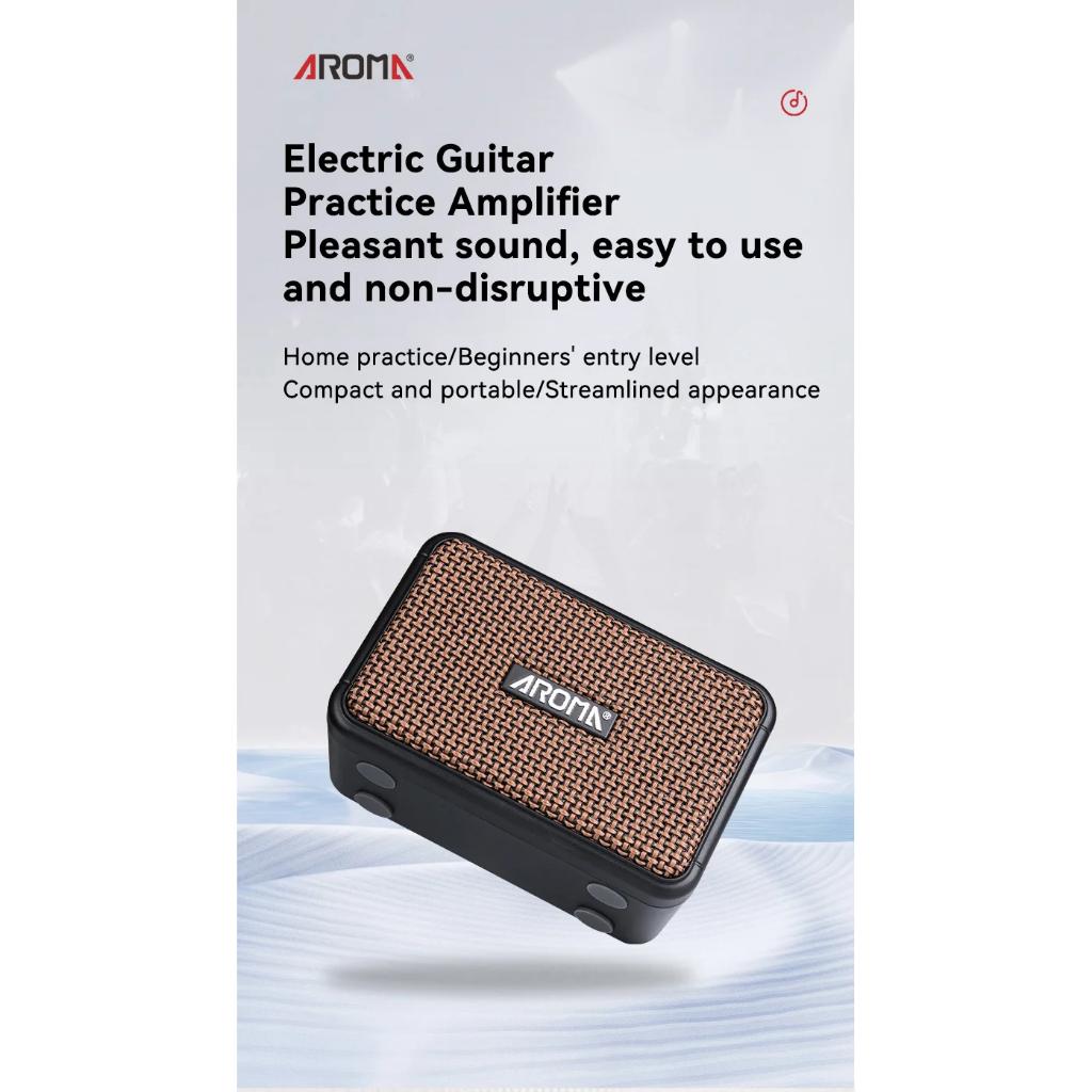 Amplificador De Guitarra Aroma Ag-04 Amplificador De Guitarra Com 5W De Saída E Altifalante Duplo Com/bt Sem Fios