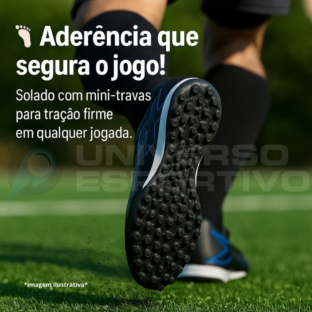 Chuteira Society Oxn Genio 4 Costurada Reforçada PRO Masculino Feminino Infantil Grama Sintética