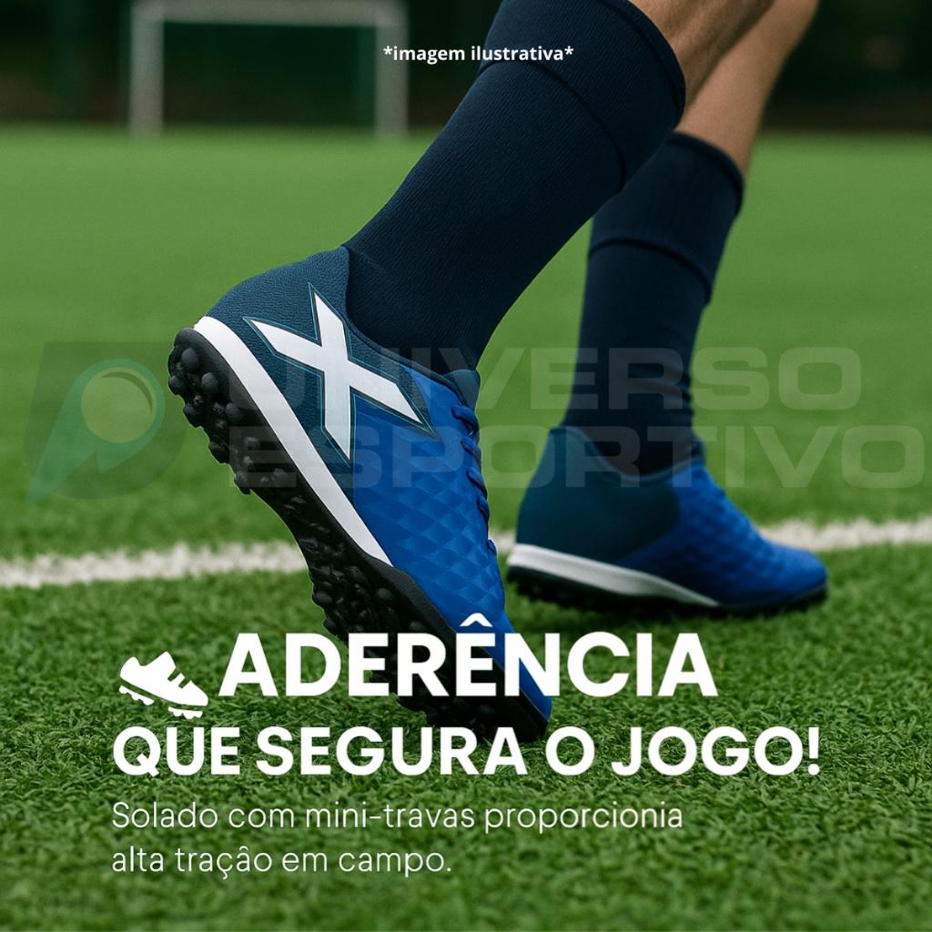 Chuteira Society Oxn Genio Grama Sintética Profissional Resistente Adulto Infantil Maculino Feminino