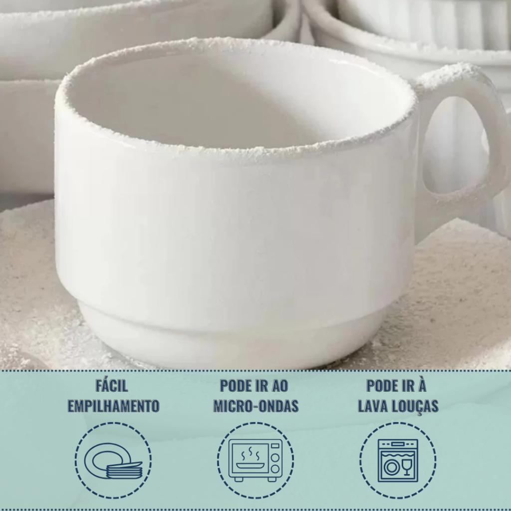 Xicara Porcelana Branca Avulsa Empilhavel Café Chá 200ml Sem Pires Oxford