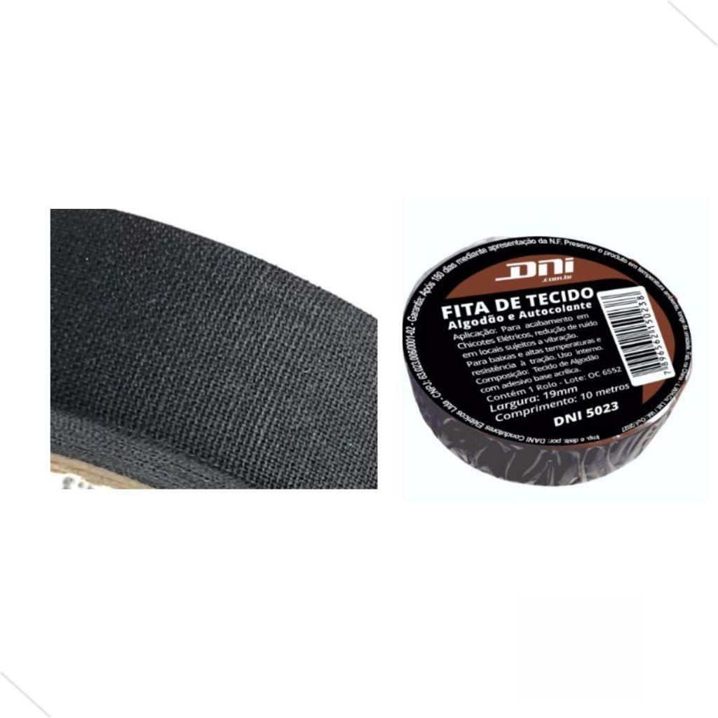 Fita Isolante Tecido Com Cola Lonada Chicote Autocolante 10m Preto