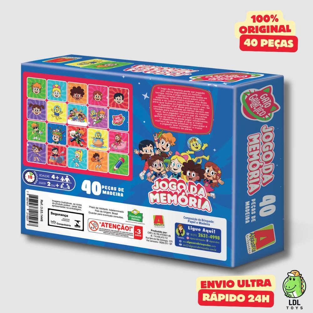 Jogo Da Memória De Madeira Gato Galático Gamer Youtuber 40 Peças Algazarra