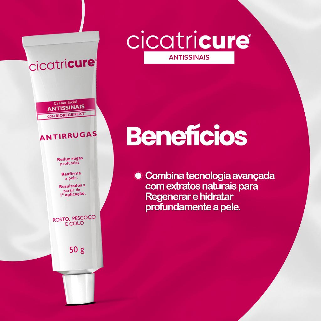 Creme Facial Cicatricure Antirrugas 50g - Rosto E Corpo E Bioregenext