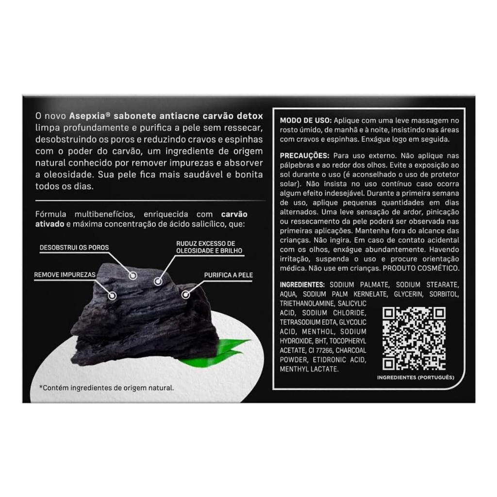 Sabonete Barra Asepxia Antiacne Detox Com 80g