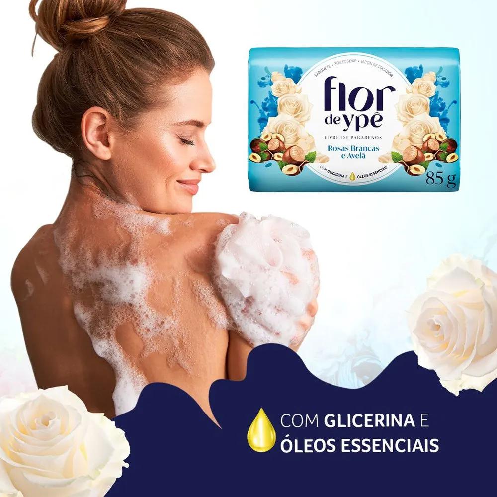 Sabonete Flor De Ypê Rosas Brancas E Avelã 85g