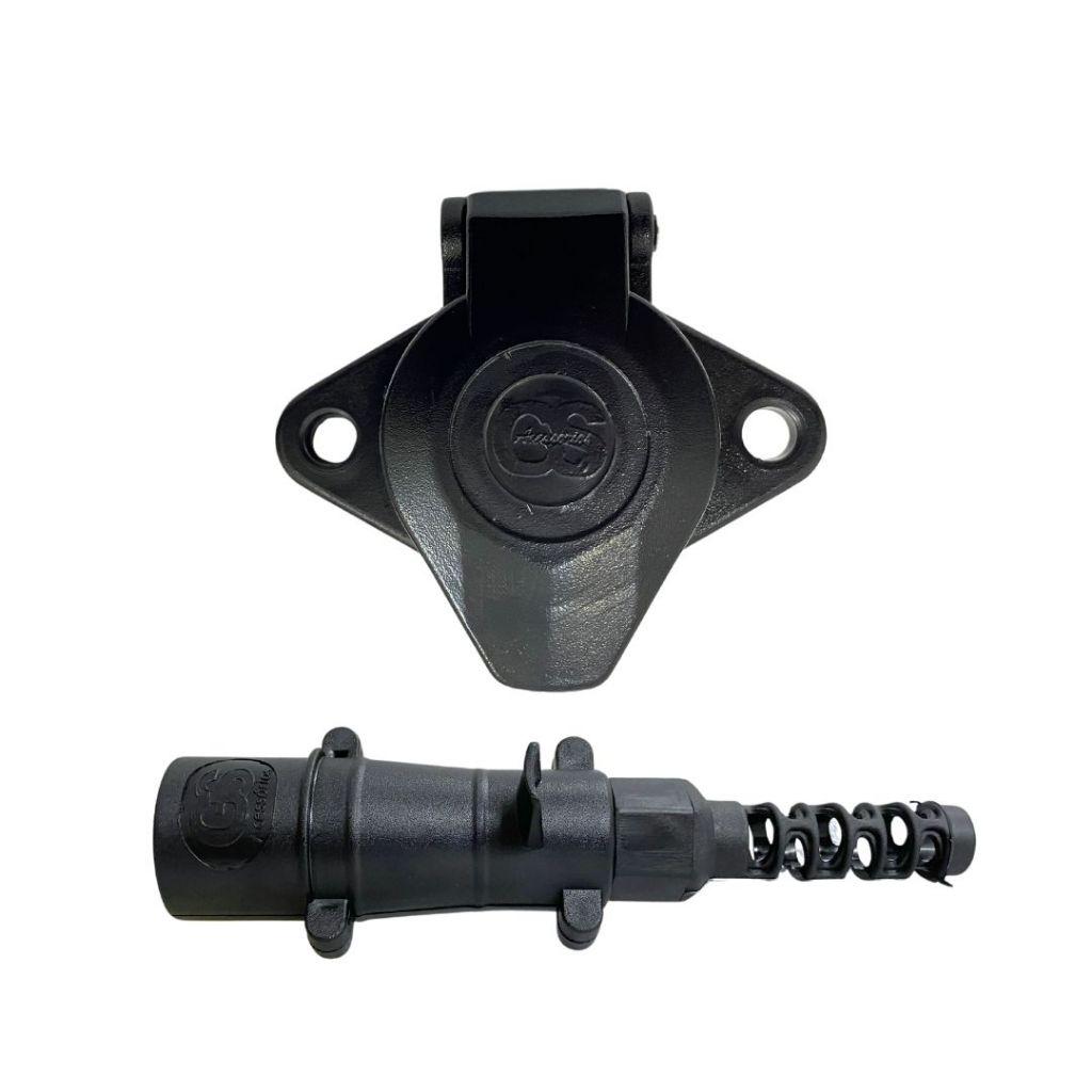 Kit Tomada Eletrica Carretinha Caminhão Conector Macho Femea 7 Polos Nylon