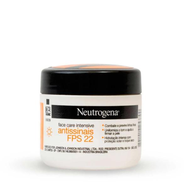 Neutrogena Creme Facial Antissinais Face Care Intensive FPS 22 Oil Free 100g