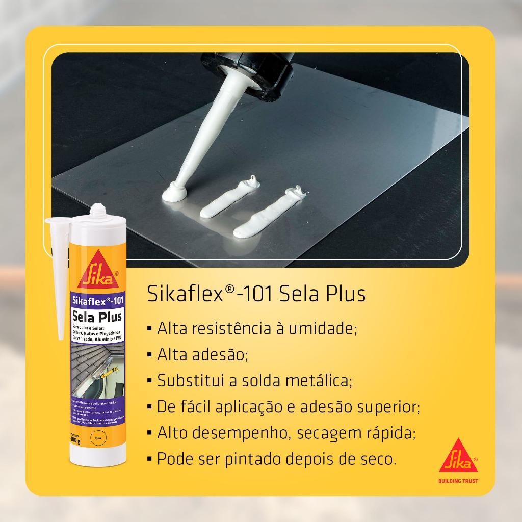 Vedação E Colagem Sikaflex -101 Sela PLUS - Branco - Selante Flexível De Poliuretano - Sika