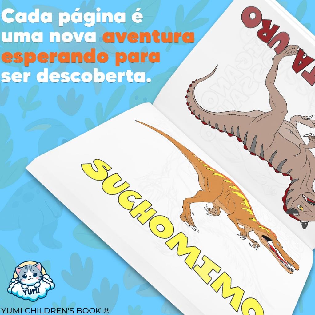 Livro Infantil 365 Dinossauros Para Colorir Livro De Pintura Desenhos Capa C/Glitter Folhas Brancas Premium