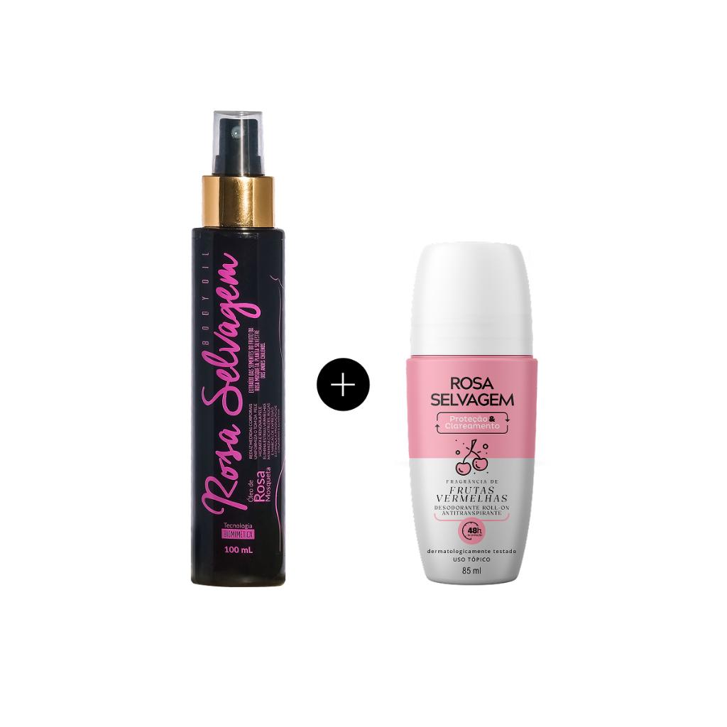 Kit Óleo + Desodorante Frutas Vermelhas Rosa Selvagem