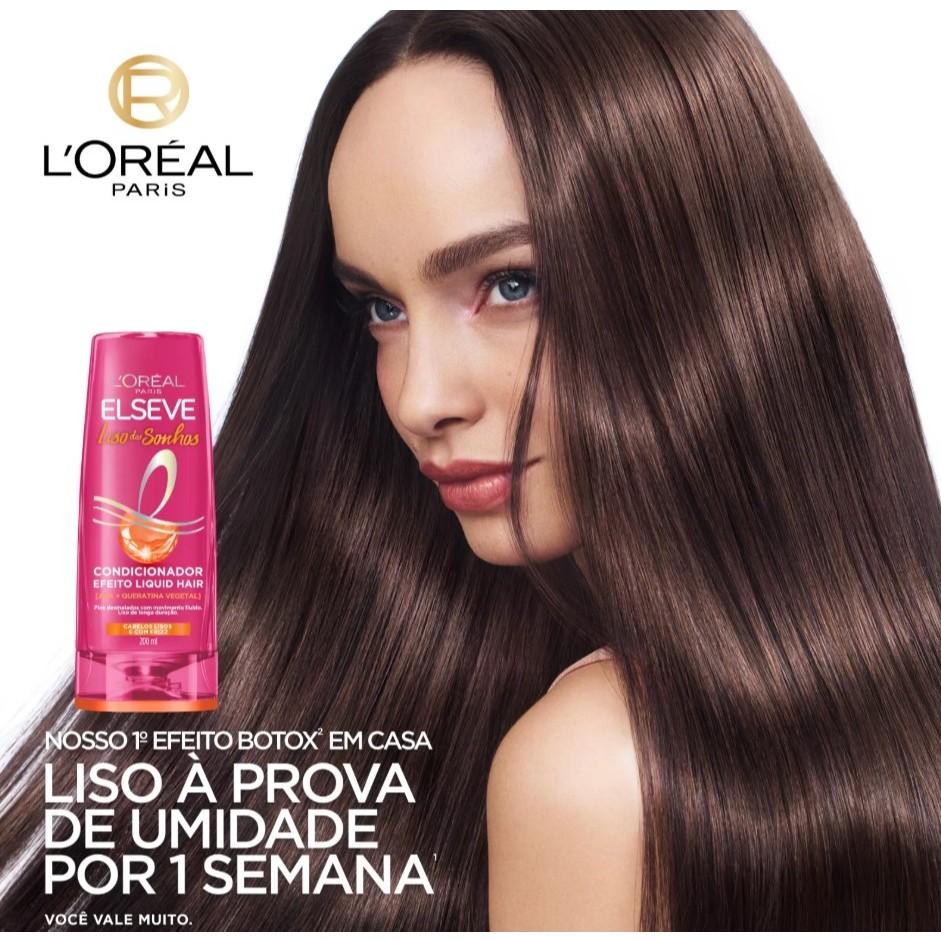 Kit Liso Dos Sonhos L Oréal Paris Elseve Shampoo 200ml + Condicionador 200ml + Creme De Tratamento 300g