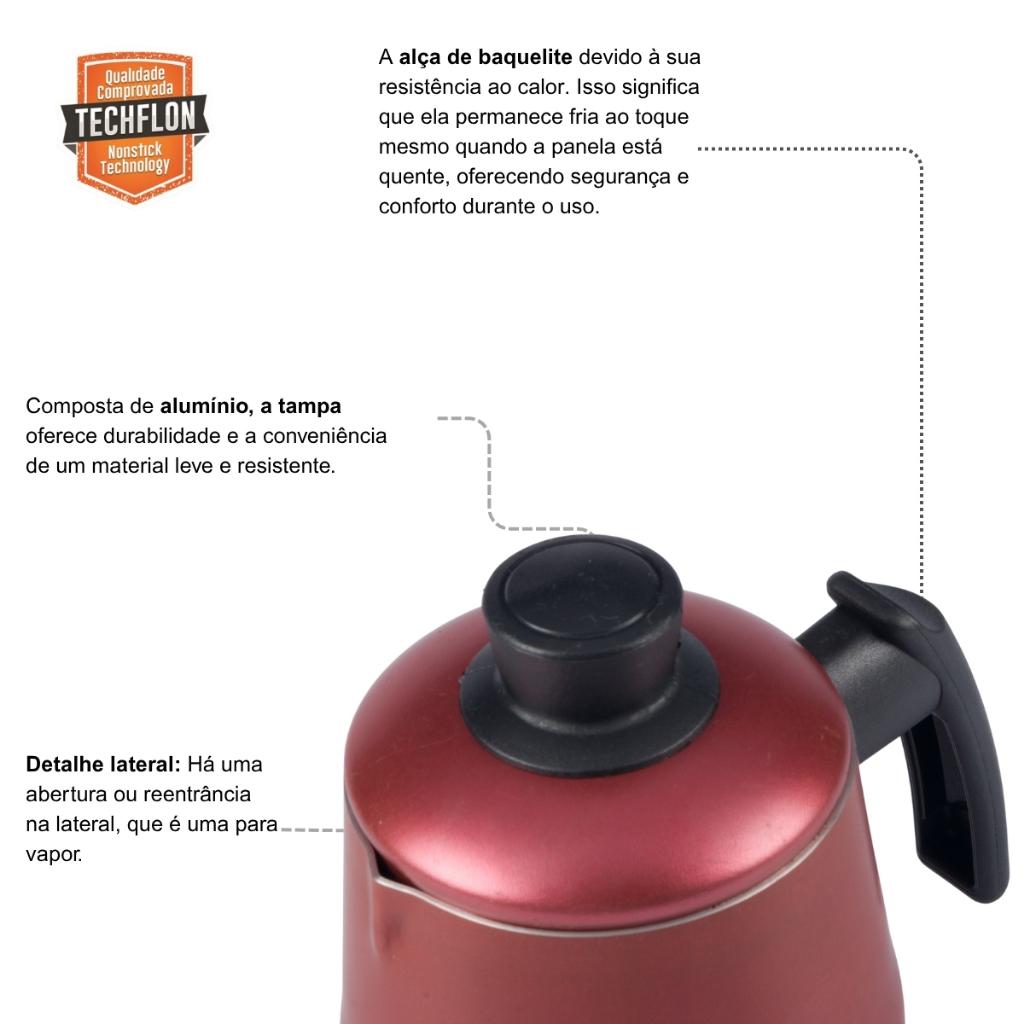 Bule Antiaderente 1 Litro Cereja Nacional