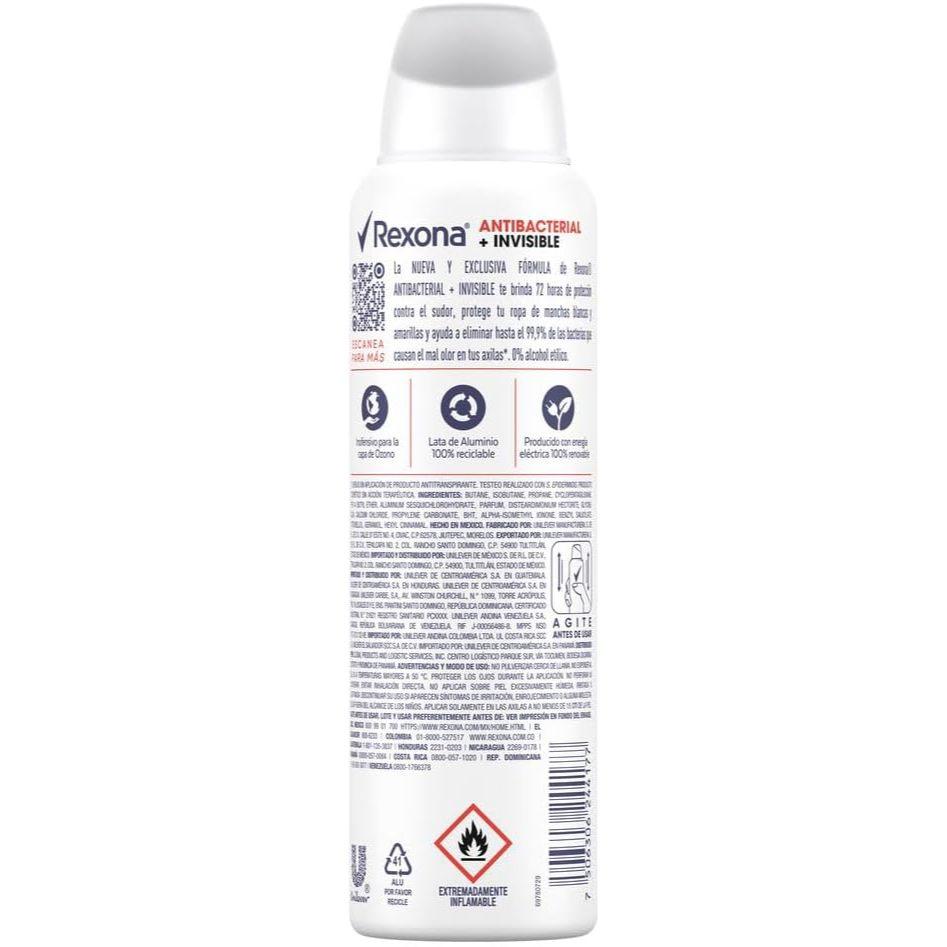 Desodorante Rexona Aerosol Women Antibacterial + Invisible 90g