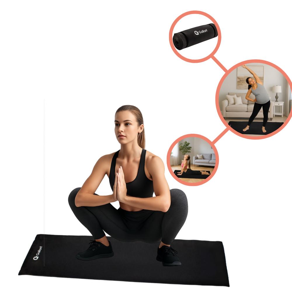 Tapete De Yoga E Pilates Gallant Eva 10mm Antiderrapante 180x50cm Preto (gty10ev01a-pt)