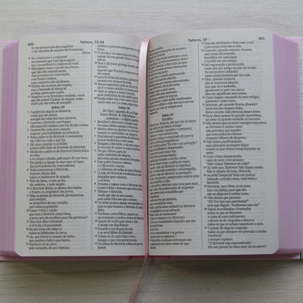 Kit Bíblia Sagrada Lírios Rosa Nvi + Caderno Moleskine Lírios Rosa Com Pauta