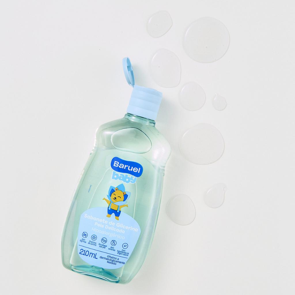 Sabonete Líquido Infantil De Glicerina Baruel Baby Pele Delicada Com 210ml