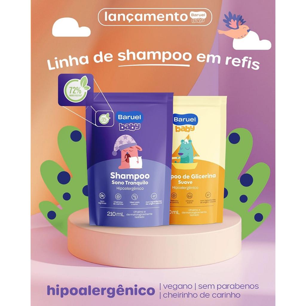 Refil Shampoo Glicerina Suave Baruel Baby 210ml
