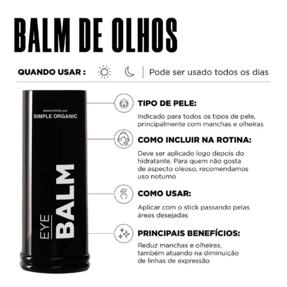 Creme Hidratação Balm De Olhos Reduz Olheiras E Linhas Finas Em Sete Dias Simple Organic